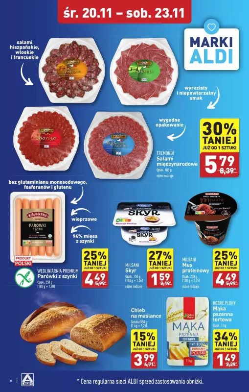 Aldi - gazetka promocyjna Sokołów Podlaski: WIELKIE OTWARCIE już w środę: 20.11! od środy 20.11 do soboty 23.11 - strona 6