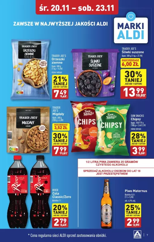 Aldi - gazetka promocyjna Sokołów Podlaski: WIELKIE OTWARCIE już w środę: 20.11! od środy 20.11 do soboty 23.11 - strona 9