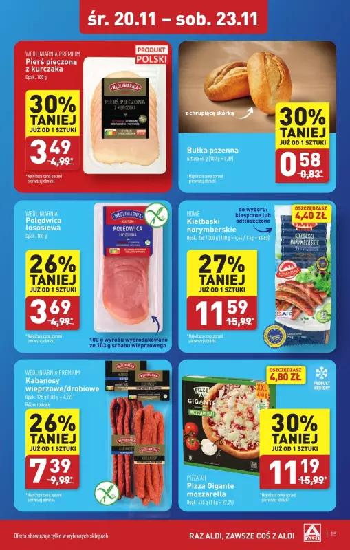 Aldi - gazetka promocyjna Sokołów Podlaski: WIELKIE OTWARCIE już w środę: 20.11! od środy 20.11 do soboty 23.11 - strona 15