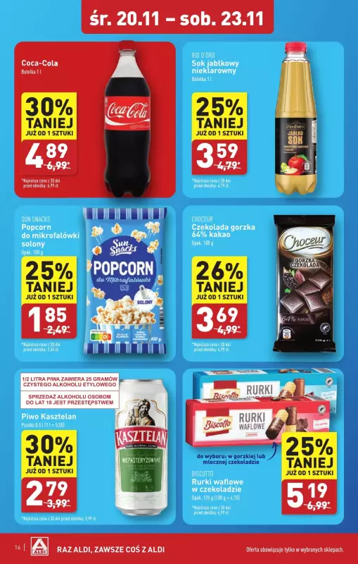 Aldi - gazetka promocyjna Sokołów Podlaski: WIELKIE OTWARCIE już w środę: 20.11! od środy 20.11 do soboty 23.11 - strona 16