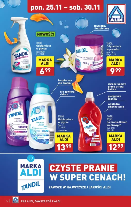 Aldi - gazetka promocyjna Czyste pranie w super cenach! od poniedziałku 25.11 do soboty 30.11