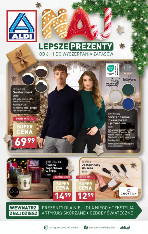 Aldi - gazetka promocyjna Świąteczne prezenty od niedzieli 24.11 do soboty 30.11