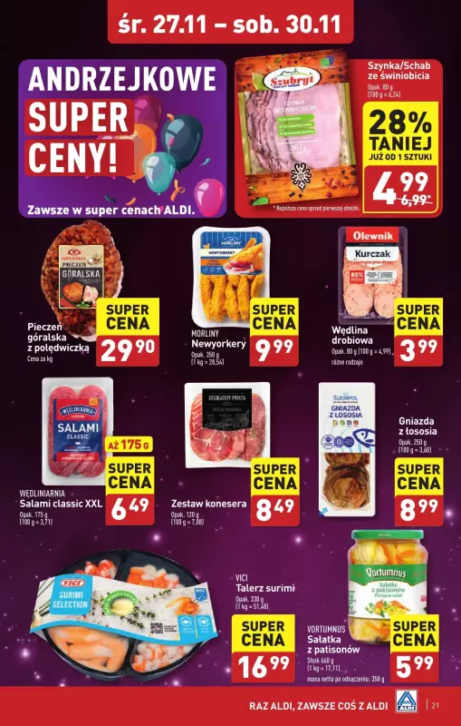 Aldi - gazetka promocyjna KOWALE: WIELKIE OTWARCIE już w środę : 27.11! od środy 27.11 do soboty 30.11 - strona 21