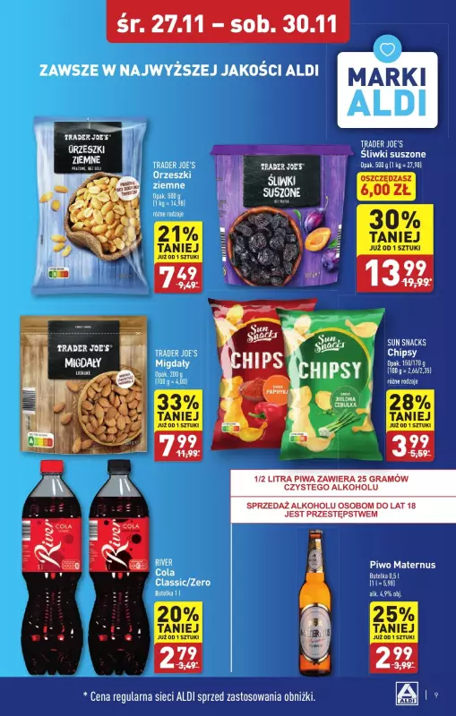 Aldi - gazetka promocyjna KOWALE: WIELKIE OTWARCIE już w środę : 27.11! od środy 27.11 do soboty 30.11 - strona 9