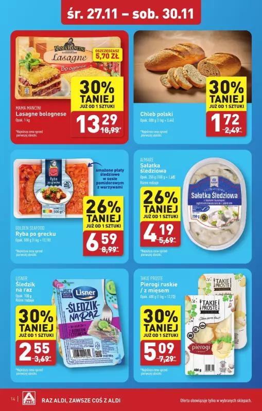 Aldi - gazetka promocyjna KOWALE: WIELKIE OTWARCIE już w środę : 27.11! od środy 27.11 do soboty 30.11 - strona 14