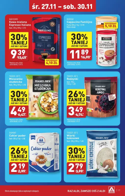 Aldi - gazetka promocyjna KOWALE: WIELKIE OTWARCIE już w środę : 27.11! od środy 27.11 do soboty 30.11 - strona 17