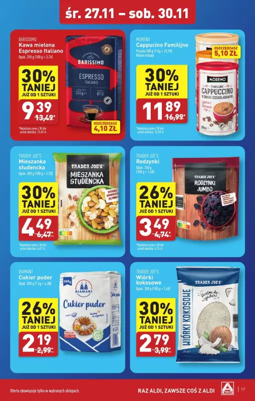 Aldi - gazetka promocyjna NOWY TARG: WIELKIE OTWARCIE już w środę : 27.11! od środy 27.11 do soboty 30.11 - strona 17