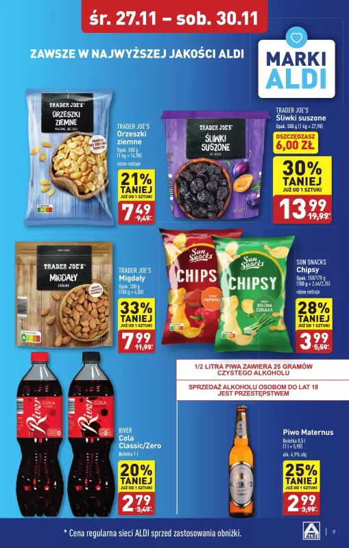 Aldi - gazetka promocyjna NOWY TARG: WIELKIE OTWARCIE już w środę : 27.11! od środy 27.11 do soboty 30.11 - strona 9