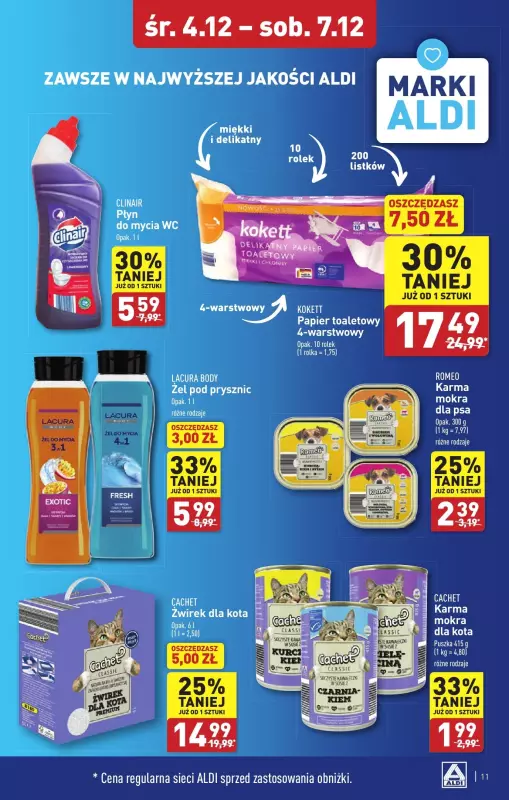 Aldi - gazetka promocyjna ZIELONA GÓRA : WIELKIE OTWARCIE już w środę : 04.12! od środy 04.12 do soboty 07.12 - strona 11