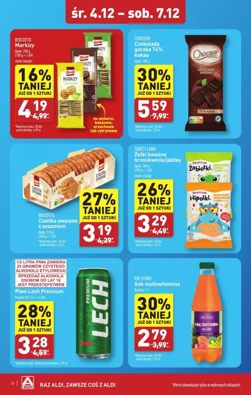 Aldi - gazetka promocyjna OLSZTYN : WIELKIE OTWARCIE już w środę : 04.12! od środy 04.12 do soboty 07.12 - strona 16