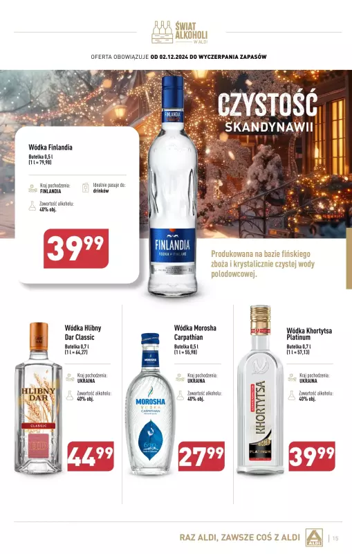 Aldi - gazetka promocyjna Świat alkoholi w Aldi od poniedziałku 02.12 do soboty 04.01 - strona 15