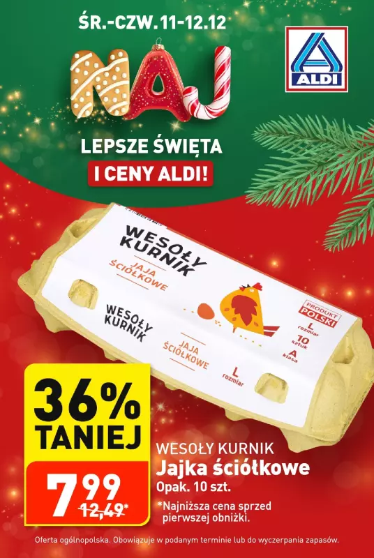 Aldi - gazetka promocyjna Najlepsze święta i ceny Aldi! od środy 11.12 do czwartku 12.12