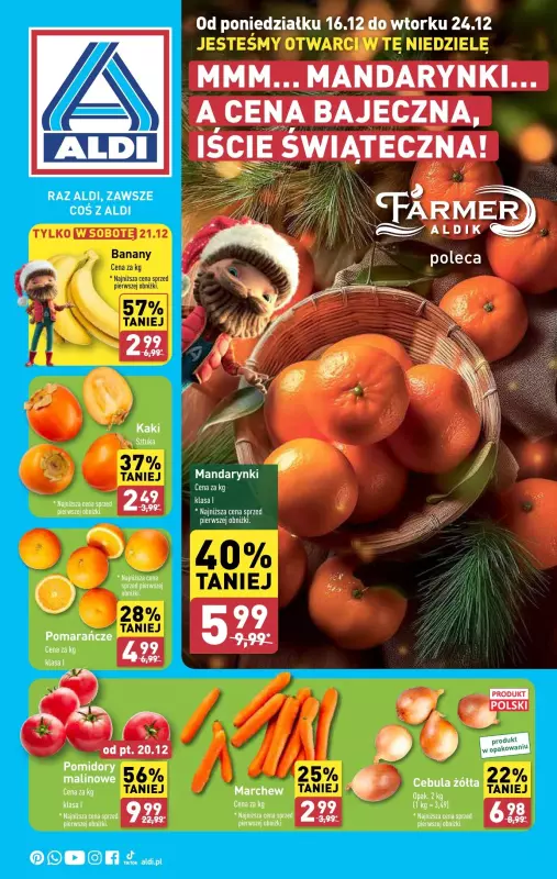 Aldi - gazetka promocyjna Farmer Aldik poleca! od poniedziałku 16.12 do wtorku 24.12