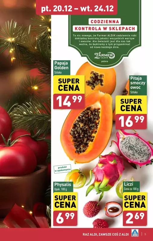 Aldi - gazetka promocyjna Farmer Aldik poleca! od poniedziałku 16.12 do wtorku 24.12 - strona 5