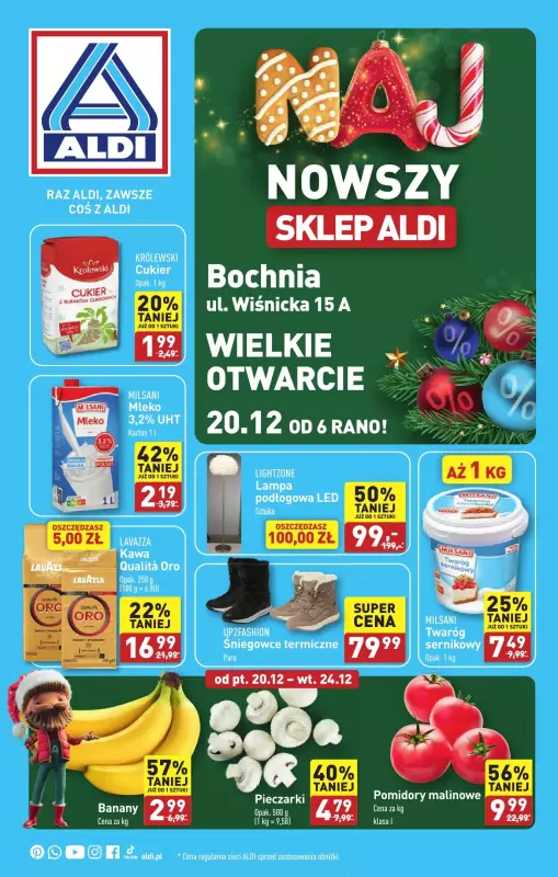 Aldi - gazetka promocyjna BOCHNIA : WIELKIE OTWARCIE już w piątek : 20.12! od piątku 20.12 do soboty 21.12