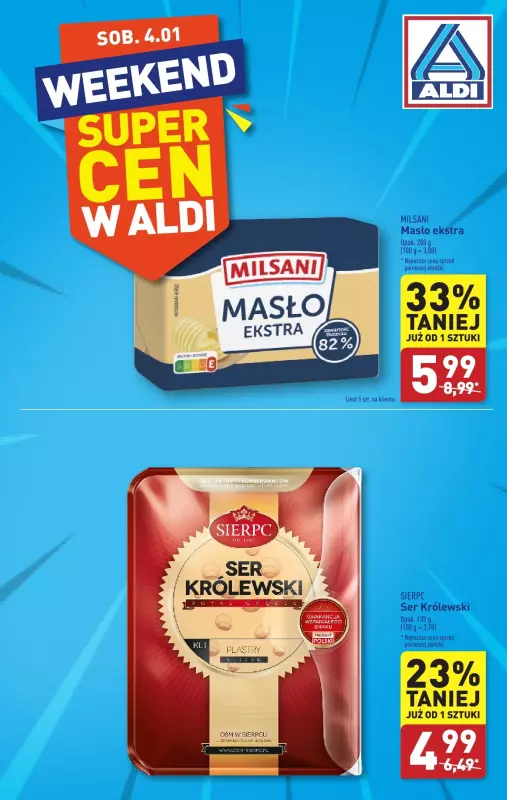 Aldi - gazetka promocyjna Weekend super cen w Aldi! od soboty 04.01 do soboty 04.01