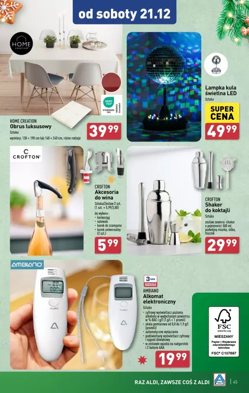 Aldi - gazetka promocyjna Pełny katalog! od poniedziałku 16.12 do wtorku 24.12 - strona 45