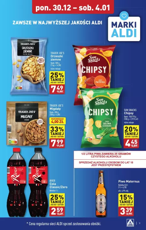 Aldi - gazetka promocyjna WROCŁAW : WIELKIE OTWARCIE już w piątek : 20.12! od poniedziałku 30.12 do soboty 04.01 - strona 9