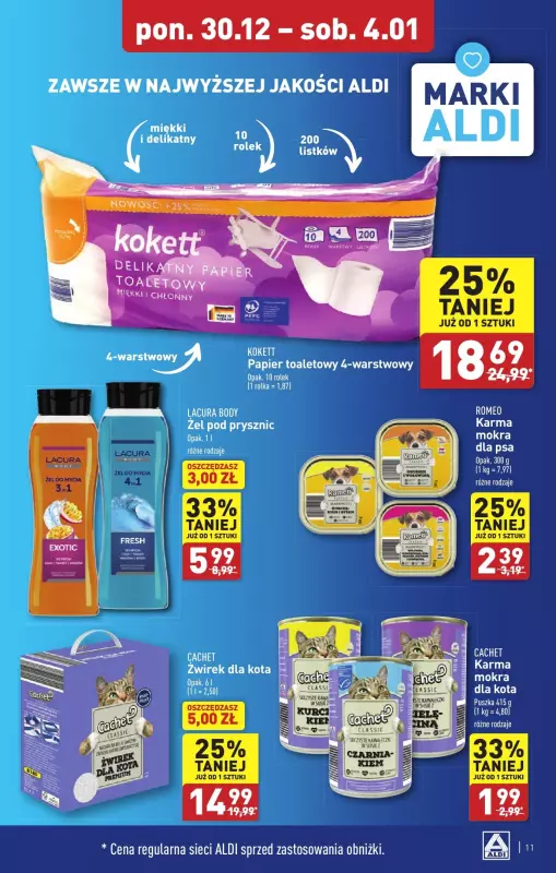 Aldi - gazetka promocyjna WROCŁAW : WIELKIE OTWARCIE już w piątek : 20.12! od poniedziałku 30.12 do soboty 04.01 - strona 11