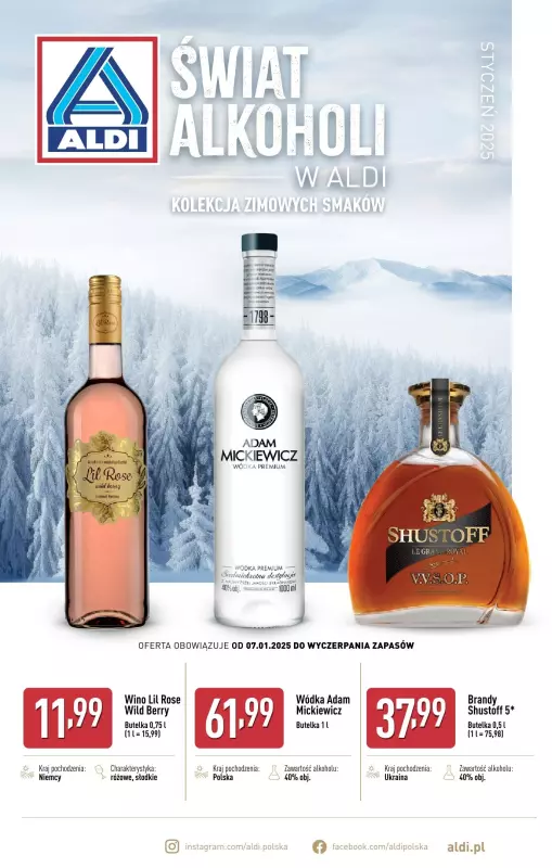 Aldi - gazetka promocyjna Świat alkoholi w Aldi od wtorku 07.01 do soboty 01.02