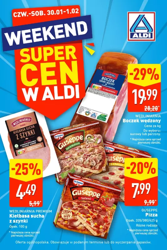 Aldi - gazetka promocyjna Weekend super cen w Aldi! od czwartku 30.01 do soboty 01.02