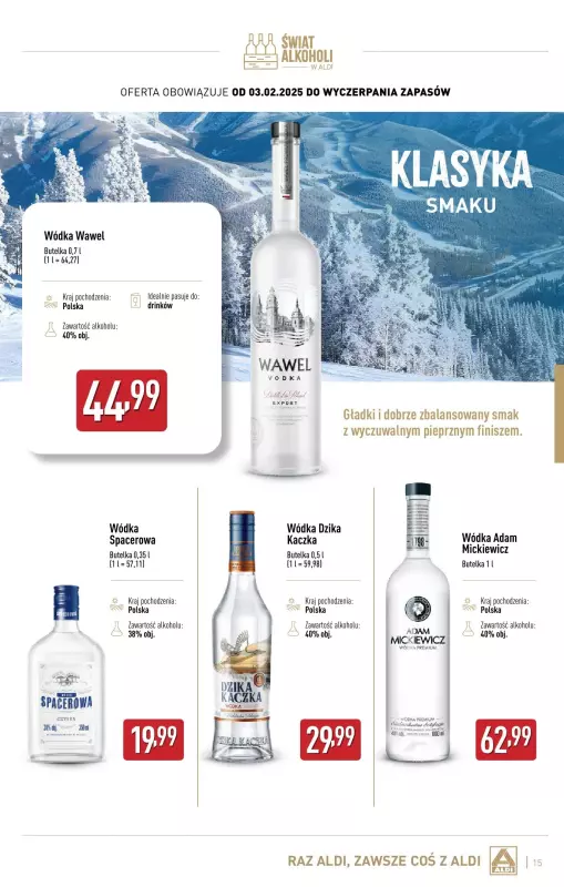 Aldi - gazetka promocyjna Gazetka alkoholowa od poniedziałku 03.02 do soboty 01.03 - strona 15