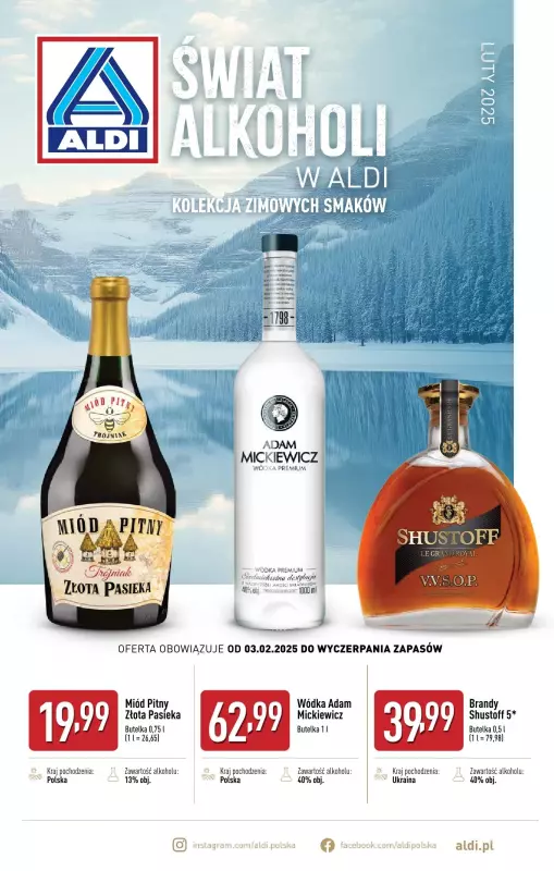 Aldi - gazetka promocyjna Gazetka alkoholowa od poniedziałku 03.02 do soboty 01.03