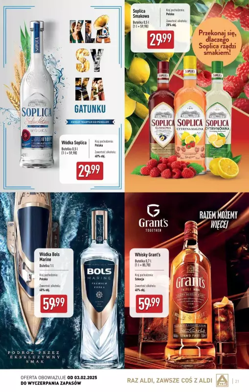 Aldi - gazetka promocyjna Gazetka alkoholowa od poniedziałku 03.02 do soboty 01.03 - strona 21