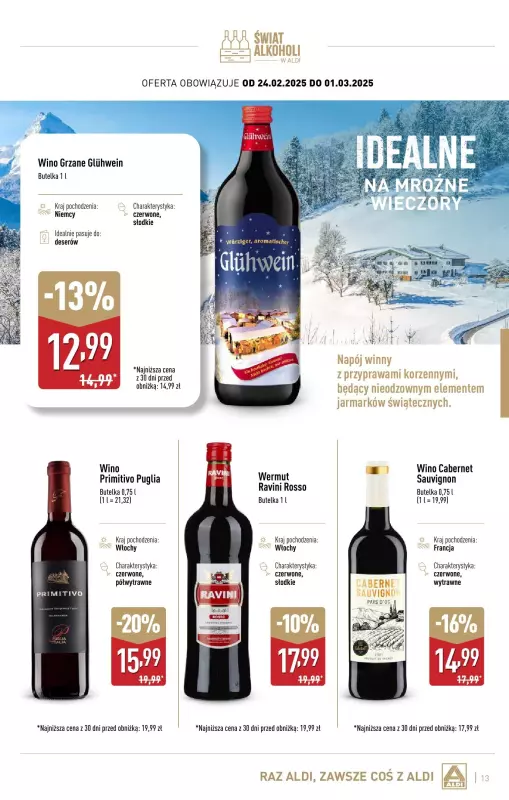 Aldi - gazetka promocyjna Gazetka alkoholowa od poniedziałku 03.02 do soboty 01.03 - strona 13