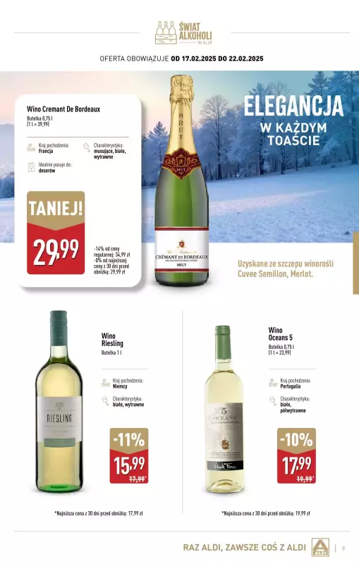 Aldi - gazetka promocyjna Gazetka alkoholowa od poniedziałku 03.02 do soboty 01.03 - strona 9