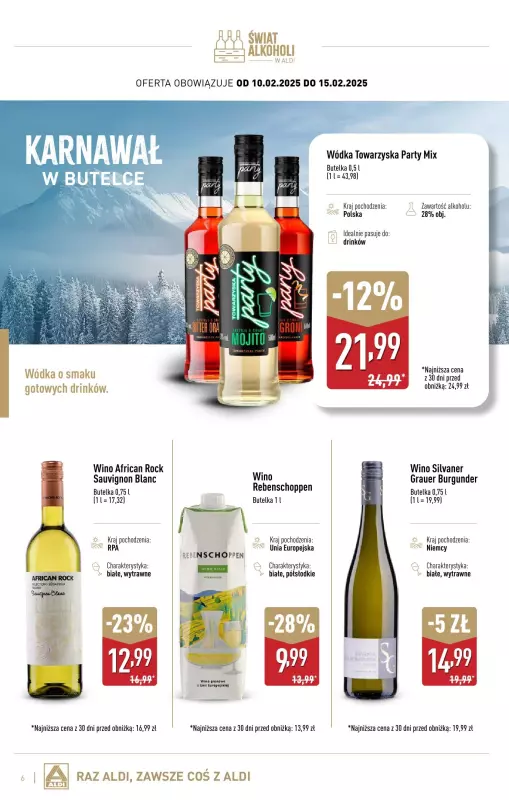 Aldi - gazetka promocyjna Gazetka alkoholowa od poniedziałku 03.02 do soboty 01.03 - strona 6