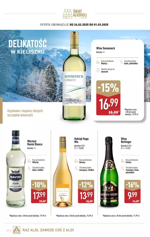 Aldi - gazetka promocyjna Gazetka alkoholowa od poniedziałku 03.02 do soboty 01.03 - strona 12