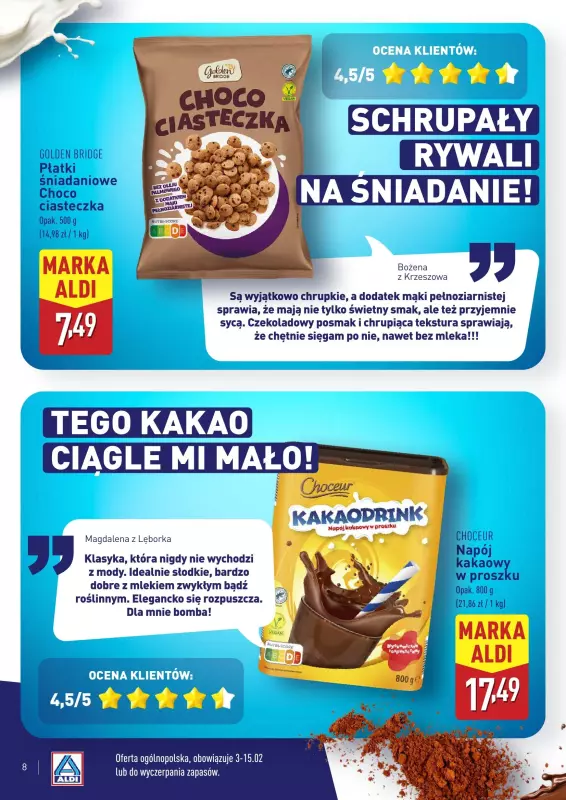 Aldi - gazetka promocyjna Wielki test produktów Aldi - katalog od poniedziałku 03.02 do soboty 15.02 - strona 8