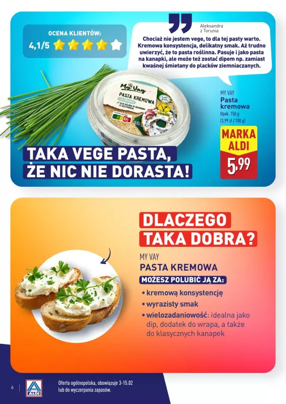 Aldi - gazetka promocyjna Wielki test produktów Aldi - katalog od poniedziałku 03.02 do soboty 08.02 - strona 6