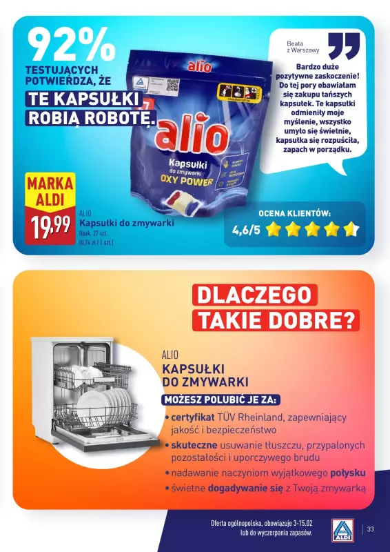 Aldi - gazetka promocyjna Wielki test produktów Aldi - katalog od poniedziałku 03.02 do soboty 08.02 - strona 33