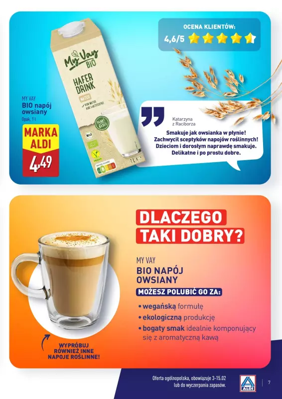 Aldi - gazetka promocyjna Wielki test produktów Aldi - katalog od poniedziałku 03.02 do soboty 15.02 - strona 7