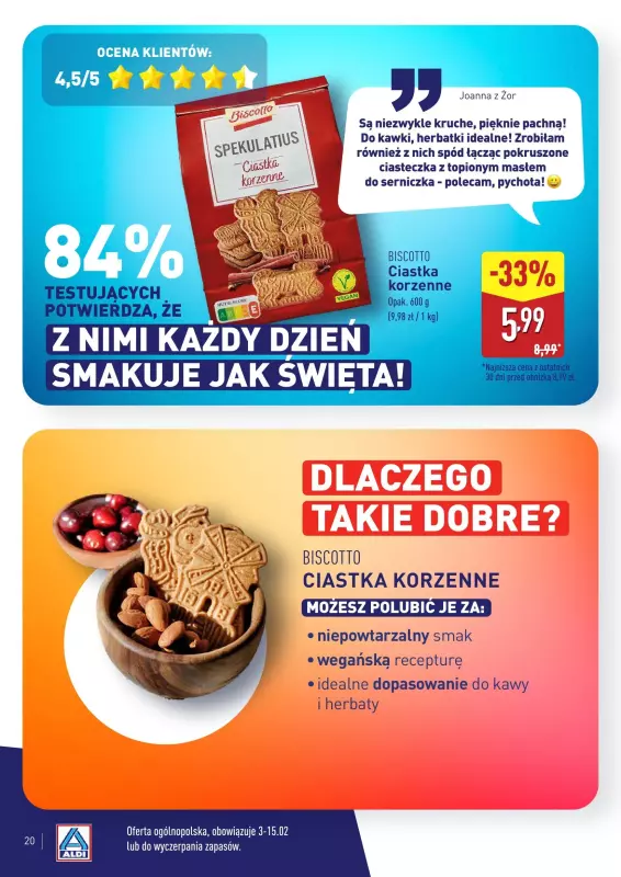 Aldi - gazetka promocyjna Wielki test produktów Aldi - katalog od poniedziałku 03.02 do soboty 08.02 - strona 20