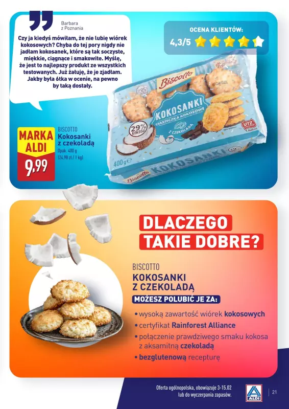 Aldi - gazetka promocyjna Wielki test produktów Aldi - katalog od poniedziałku 03.02 do soboty 15.02 - strona 21