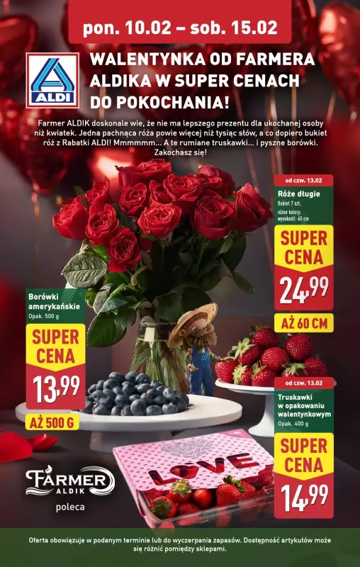 Aldi - gazetka promocyjna Walentynki w Aldi! od poniedziałku 10.02 do soboty 15.02