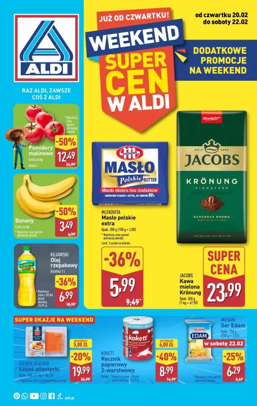 Aldi - gazetka promocyjna Weekend super cen w Aldi! od czwartku 20.02 do soboty 22.02