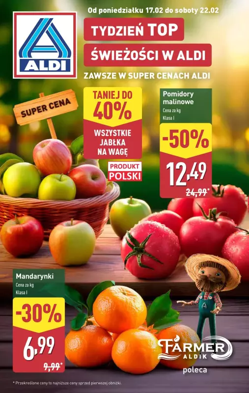 Aldi - gazetka promocyjna Farmer Aldik poleca! od poniedziałku 17.02 do soboty 22.02