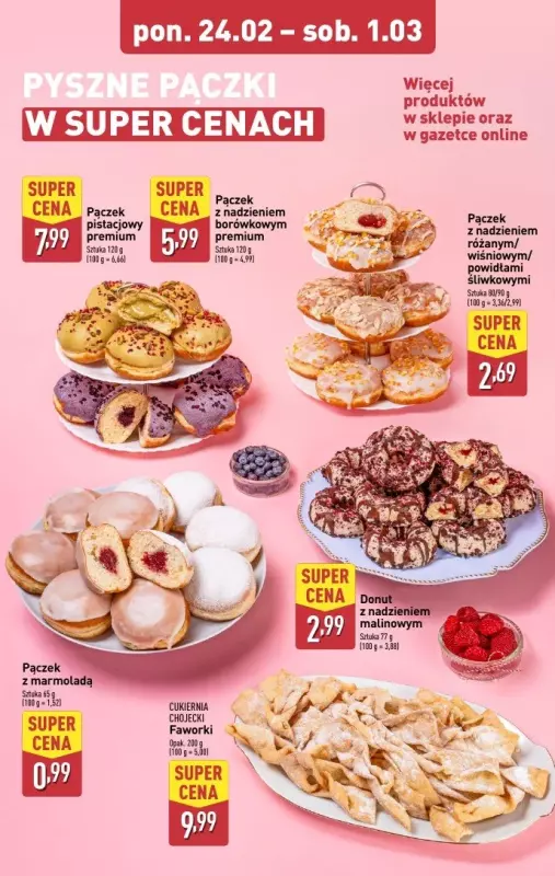 Aldi - gazetka promocyjna Pyszne pączki w super cenach! od poniedziałku 24.02 do soboty 01.03