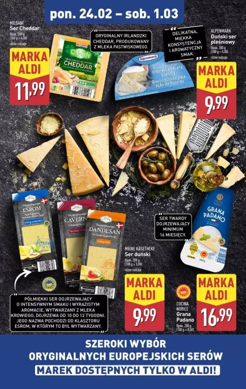 Aldi - gazetka promocyjna Wyśmienite sery w Aldi! od poniedziałku 24.02 do soboty 01.03 - strona 2