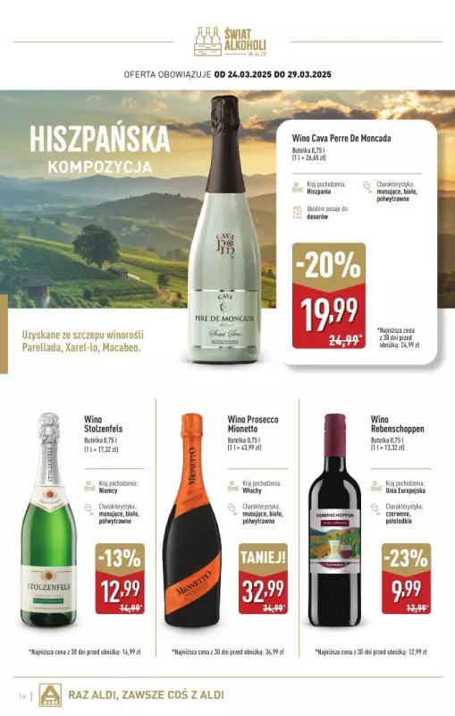 Aldi - gazetka promocyjna Świat alkoholi w Aldi od poniedziałku 03.03 do soboty 29.03 - strona 14