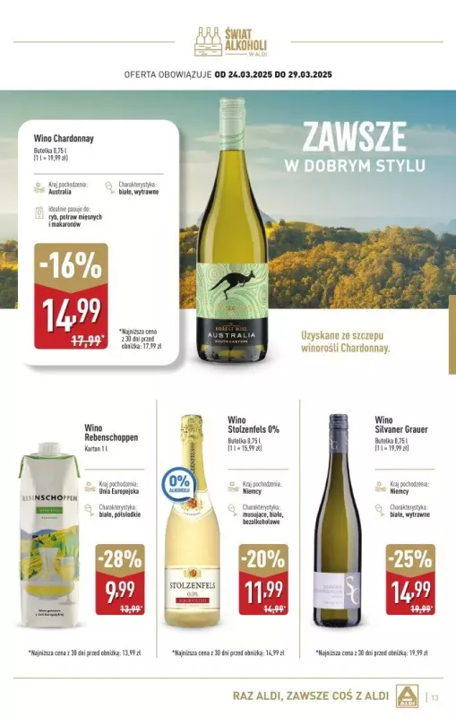 Aldi - gazetka promocyjna Świat alkoholi w Aldi od poniedziałku 03.03 do soboty 29.03 - strona 13