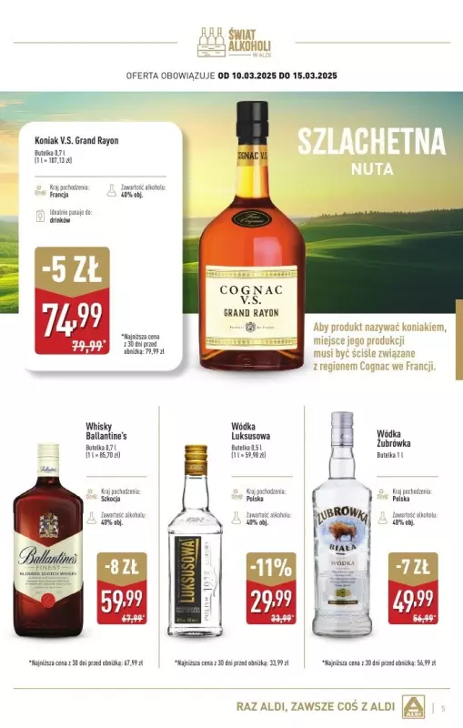 Aldi - gazetka promocyjna Świat alkoholi w Aldi od poniedziałku 03.03 do soboty 29.03 - strona 5