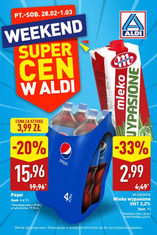 Aldi - gazetka promocyjna Weekend super cen w Aldi! od piątku 28.02 do soboty 01.03