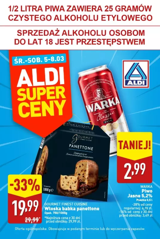 Aldi - gazetka promocyjna Super ceny w Aldi! od środy 05.03 do soboty 08.03