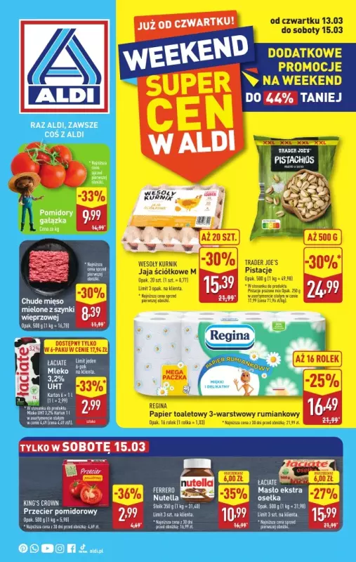 Aldi - gazetka promocyjna Weekend super cen w Aldi! od czwartku 13.03 do soboty 15.03