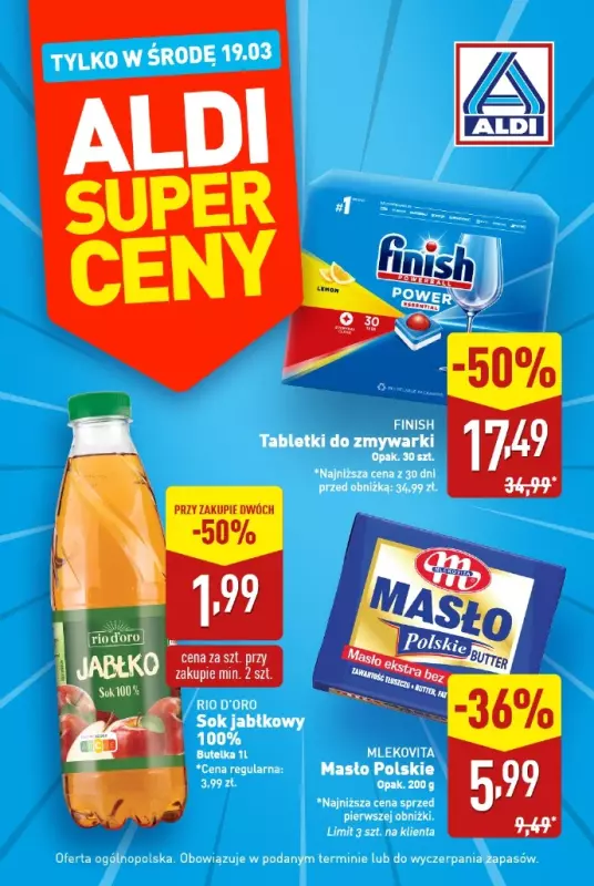 Aldi - gazetka promocyjna Super ceny w Aldi! od środy 19.03 do środy 19.03